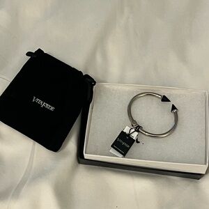 Vita Fede Mini Titan Bracelet Silver w/ Black Tips NWT